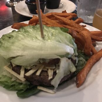 LoKal - The Frita By Kush wrapped in lettuce, sans cheese, with Sweet Potato Fries, delicious! - Burgers Near Me - Miami, Florida LoKal - The Frita By Kush wrapped in lettuce, sans cheese, with Sweet Potato Fries, delicious! - Burgers Near Me - Miami, Florida