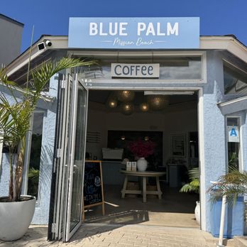 Blue Palm Mission Beach - Front of cafe - Coffee & Tea Near Me - San Diego, California Blue Palm Mission Beach - Front of cafe - Coffee & Tea Near Me - San Diego, California