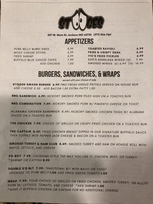 Menu photo 3 Stooges Jackson, MO