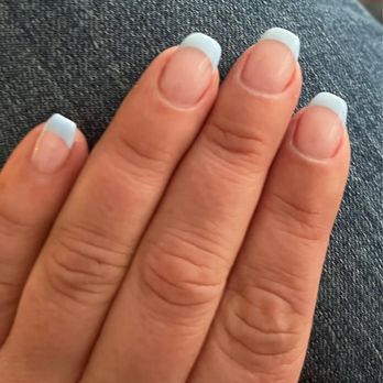 Floris Nail & Spa - Fun light blue French manicure. - Day Spas Near Me - West New York, New Jersey Floris Nail & Spa - Fun light blue French manicure. - Day Spas Near Me - West New York, New Jersey