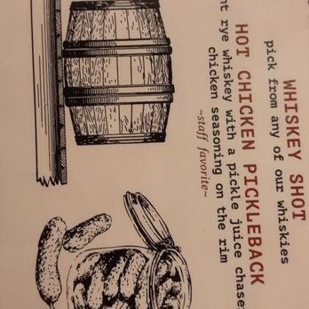 Standard Proof Whiskey - Hot chicken pickle back shot - where else can you find something so fun? - Distilleries Near Me - Nashville, Tennessee Standard Proof Whiskey - Hot chicken pickle back shot - where else can you find something so fun? - Distilleries Near Me - Nashville, Tennessee