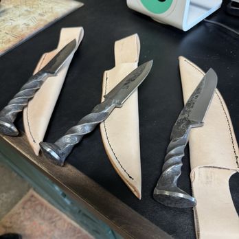 Bavarian Blacksmith Experience - The finished knives from our session. - Metal Fabricators Near Me - Frankenmuth, Michigan Bavarian Blacksmith Experience - The finished knives from our session. - Metal Fabricators Near Me - Frankenmuth, Michigan