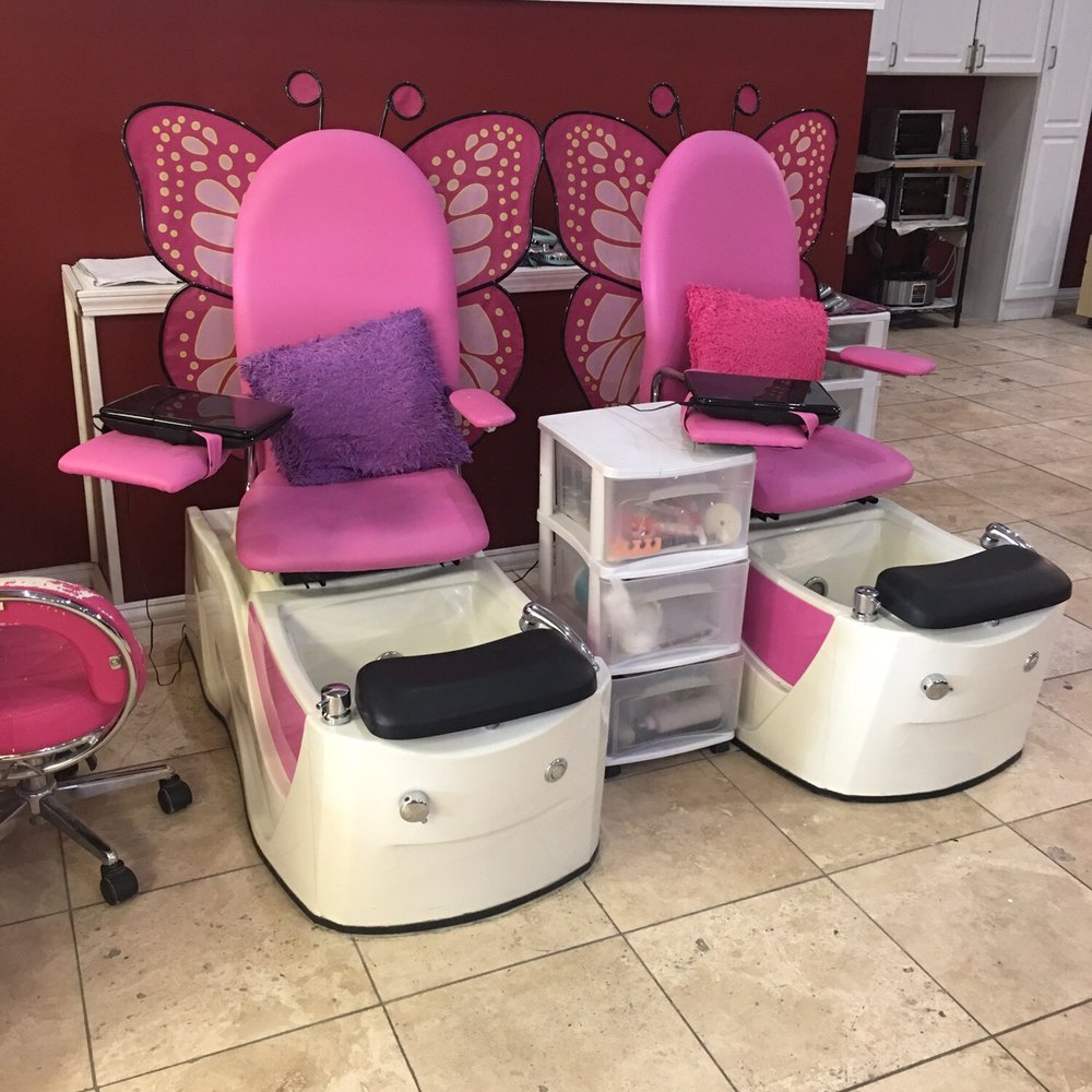 Polished Nail Bar - Kids pedi chair with personal video players. - Nail Salons Near Me - Lafayette, Indiana