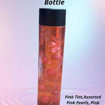 Floating Decor Vases  - The All Pink 8" Glitter Bottle! - Holiday Decorations Near Me - Evesham, New Jersey