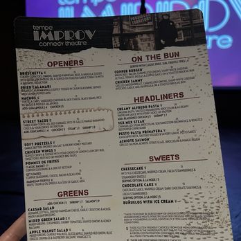 Tempe Improv - Menu - March 2024 - Comedy Clubs Near Me - Tempe, Arizona