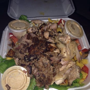 MOJO Hogtown Bar-B-Que - This is the Q salad from Mono's Hoggetowne BBQ. I love this place! - Barbeque Near Me - Gainesville, Florida