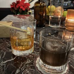 Beretta Valencia - Cocktails Left- scouts honor , Right- harvest moon