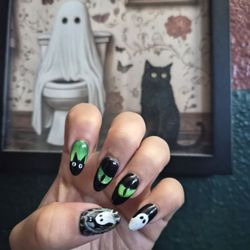Nails For You - Halloween cat eye nail set
