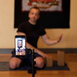 Embody Harmonics - Filming a virtual yoga lesson--supporting students with clear, accessible instruction online.