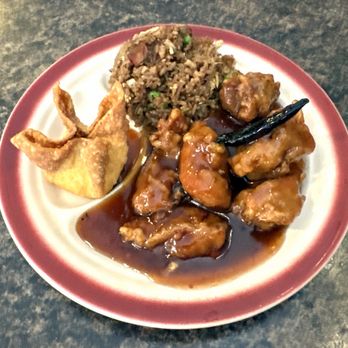 Dragon Inn - General Tso's Chicken Lunch - Egg Drop Soup Included but Shown Separately - Chinese Near Me - Overland Park, Kansas Dragon Inn - General Tso's Chicken Lunch - Egg Drop Soup Included but Shown Separately - Chinese Near Me - Overland Park, Kansas