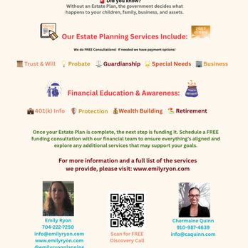 Emily Ryon - Prepare for the unexpected Flyer - Financial Advising Near Me