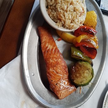 Symeons - Grilled Salmon - Greek Near Me - Yorkville, New York Symeons - Grilled Salmon - Greek Near Me - Yorkville, New York