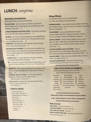 Menu photo 6 Lake Effect Diner Buffalo, NY
