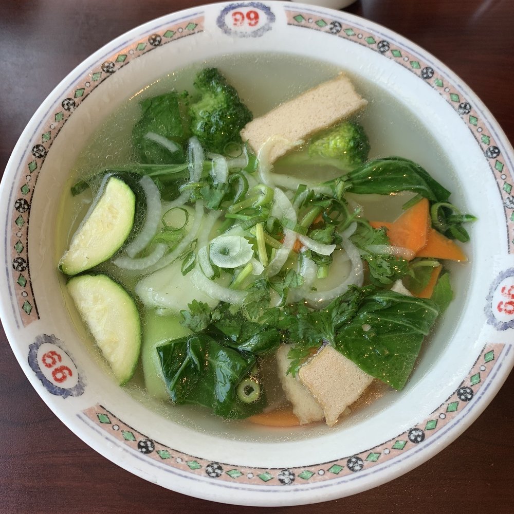 Pho Mi 99 - "Veggie" rice noodle soup...with chicken broth! - Vietnamese Near Me - Brampton, Ontario Pho Mi 99 - "Veggie" rice noodle soup...with chicken broth! - Vietnamese Near Me - Brampton, Ontario