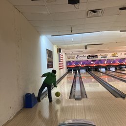 Birthday boy going for a spare! Birthday boy going for a spare!