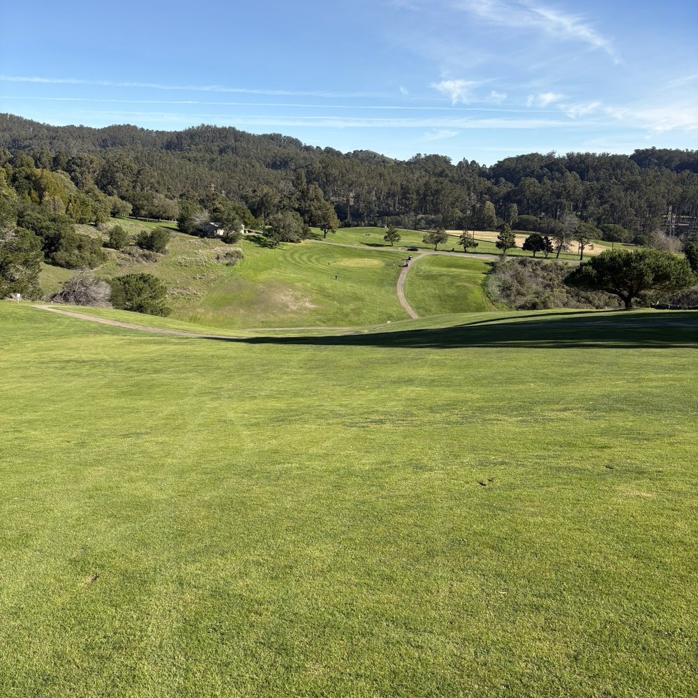 Lake Chabot Golf Course - View from the fairway to the 18th green. This is a 649 yard, crazy downhill, par 6 - Golf Near Me - Oakland, California Lake Chabot Golf Course - View from the fairway to the 18th green. This is a 649 yard, crazy downhill, par 6 - Golf Near Me - Oakland, California