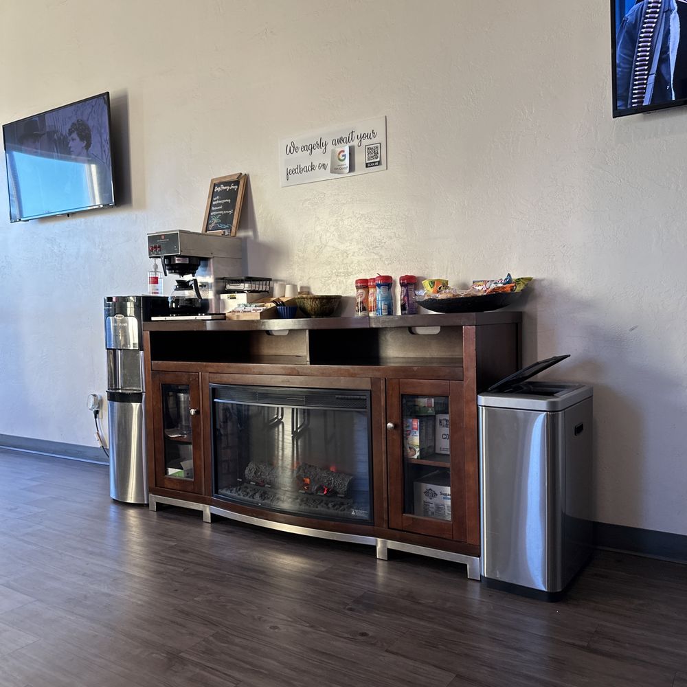 The waiting area here is Le-git Movies, coffee & snacks