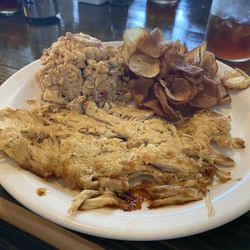 Hot honey shredded chicken with street corn pasta.