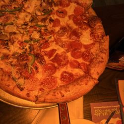 Mellow Mushroom Birmingham - Half & Half Pie House Special & Pepperoni Pizza