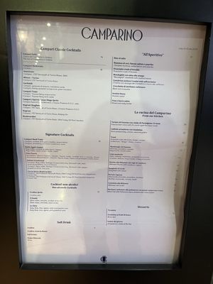Menu photo 7 Camparino in Galleria Milan, MI