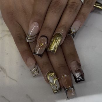 Nailz By Leyla - Gelx set wirh charms and chrome - Nail Technicians Near Me - Las Vegas, Nevada Nailz By Leyla - Gelx set wirh charms and chrome - Nail Technicians Near Me - Las Vegas, Nevada