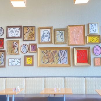 Terrace Cafe - seating and artwork on the wall - Cafes Near Me - Cincinnati, Ohio