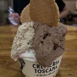 Cremeria Toscana - A large gelato cup with 3 flavors