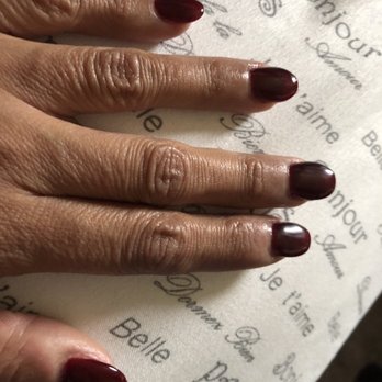Nail Style - This is their excuse of an "Almond" shape. It's worse in person! Notice each nail has its own weird, ugly shape. - Nail Salons Near Me - Maywood, California