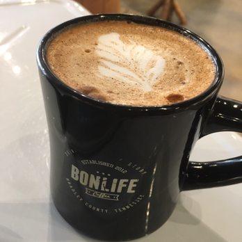 BonLife Coffee - Honey Cinnamon Latte with the cute leaf. - Coffee & Tea Near Me - Cleveland, Tennessee
