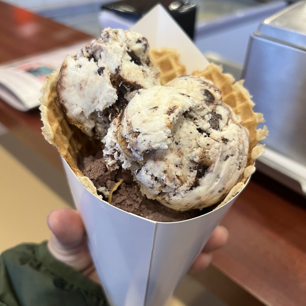 Newport Creamery - Small size in a waffle cone - American Near Me - Barrington, Rhode Island Newport Creamery - Small size in a waffle cone - American Near Me - Barrington, Rhode Island
