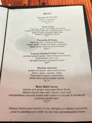 Menu photo 2 Elixir Restaurant White River Junction, VT