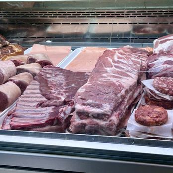Calabria Pork Store - Fresh pork case - Meat Shops Near Me - Bronx, New York