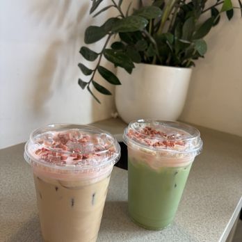 KIT Coffee - Strawberries wild latte and triple double matcha (seasonal spring drinks) - Coffee & Tea Near Me - Irvine, California KIT Coffee - Strawberries wild latte and triple double matcha (seasonal spring drinks) - Coffee & Tea Near Me - Irvine, California