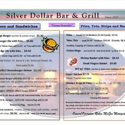 Silver Dollar Bar - Menu posted June 2015