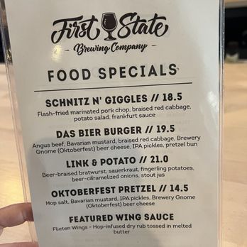 First State Brewing - Food specials Sept 2025 - New American Near Me - Rehoboth Beach, Delaware First State Brewing - Food specials Sept 2025 - New American Near Me - Rehoboth Beach, Delaware