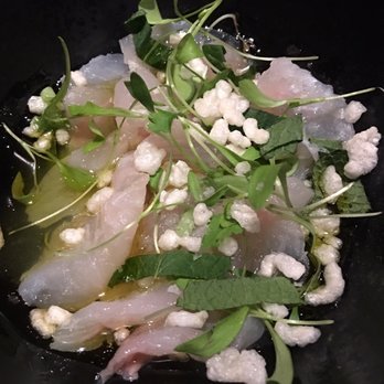 ABC Cocina - The raw shaved fluke with green chili dressing and crunchy rice... Awesome. - Latin American Near Me - New York, New York ABC Cocina - The raw shaved fluke with green chili dressing and crunchy rice... Awesome. - Latin American Near Me - New York, New York