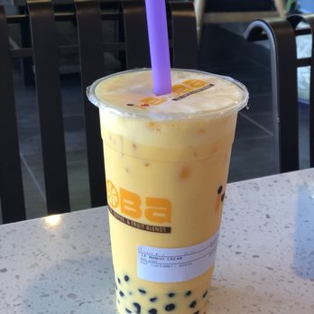 I Heart Boba - Mango cream tea with boba - Bubble Tea Near Me - Stafford, Texas