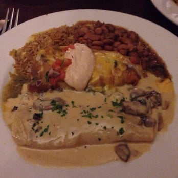 The Original Blue Adobe Grille - Chimichelada with the mushroom sauce. So good! - Mexican Near Me - Mesa, Arizona