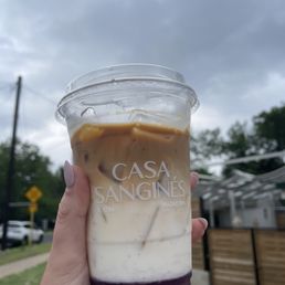 Iced lavender latte with whole milk Iced lavender latte with whole milk