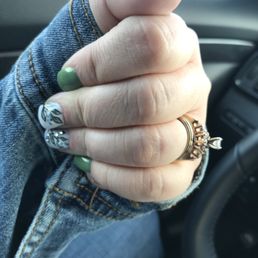 Nails with new wedding ring