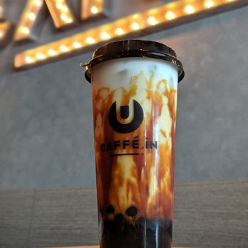 CAFFE:iN - Brown sugar Pearl milk tea with almond milk - Coffee & Tea Near Me - Union City, California