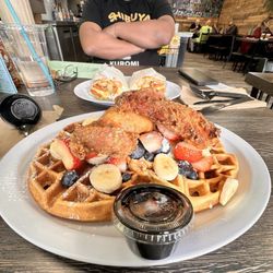 Chat & Griddle - Chorizo Wrap Burrito and Waffles and Chicken