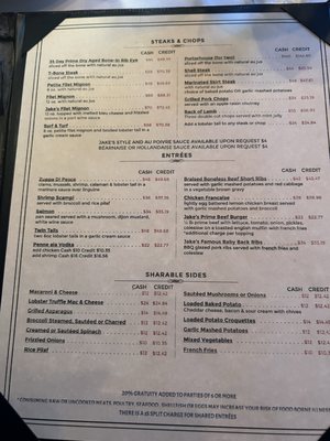Menu photo 2 Jake's Steakhouse - Bronx Bronx, NY Menu photo 2 Jake's Steakhouse - Bronx Bronx, NY