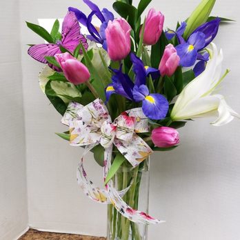 Rose Petals Florist - The cheerful Birthday Bouquet that they created Dir me in mere minutes. I loved that she added the fun detail of the butterfly! - Florists Near Me - Stateline, Nevada