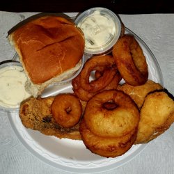 Elgin Turners - Fried walleye with onion rings.