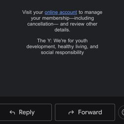 Wolverine World Wide Family YMCA - Email saying I can cancel