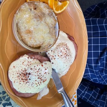 Morning Glory - Biscuit Eggs Benedict with Au Gra potatoes. - Breakfast & Brunch Near Me - Ashland, Oregon