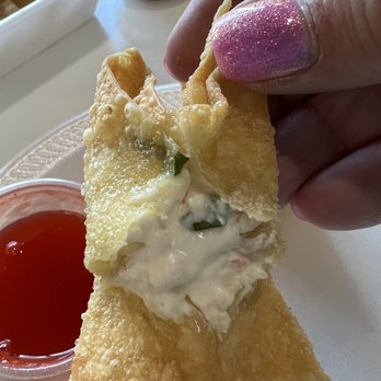 China A GoGo - Nicely filled Crab Rangoon w/green onion flecks - Chinese Near Me - Las Vegas, Nevada