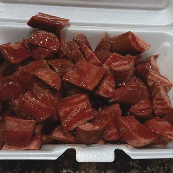 Back Deck BBQ - Smoked Sausage heaven. Nice SNAP to the bite. Nice, honest hit of heat on the back end. Just look at the portion size! - Food Trucks Near Me - Louisville, Kentucky