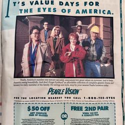 Pearle Vision - Advert in San Diego Union-Tribune, Parade. January 17, 1993